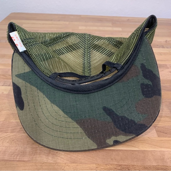 Vintage Lufkin Tools Camouflage Mesh Back Trucker Hat New Era Pro Design - Picture 5 of 8